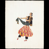 Danseuse orientale, dessin de L'hom pour une revue de mode (1920s)
