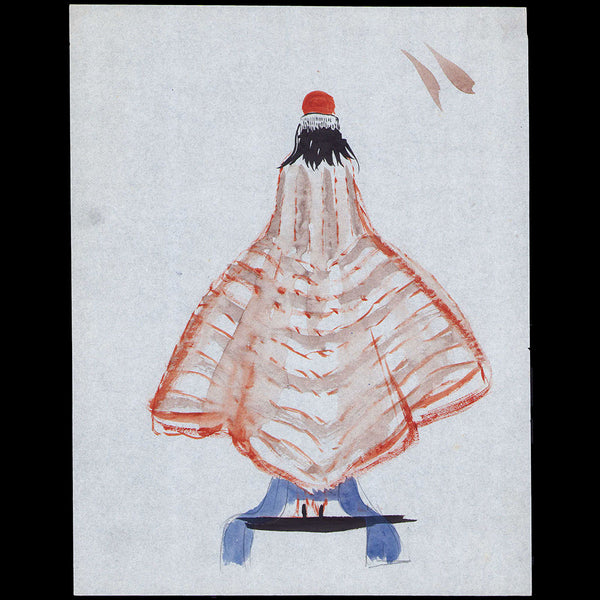 Manteau de fourrure, dessin de L'hom pour une revue (1920s)