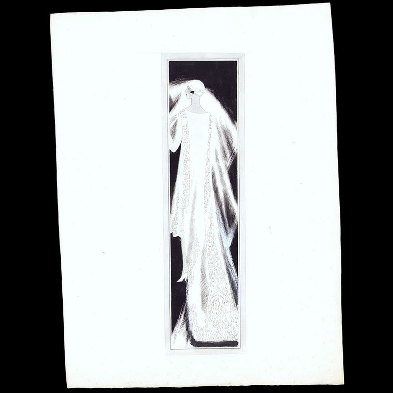 Philippe et Gaston - Robe de mariée, dessin de L'hom pour Femina (1926)