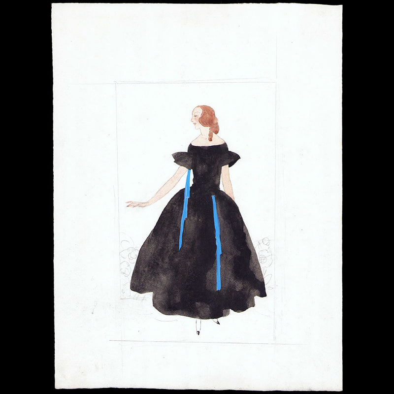 Robe, dessin de L'hom pour une revue de mode (1910s)