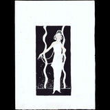 Robe du soir, dessin de L'hom pour une revue de mode (1910s)