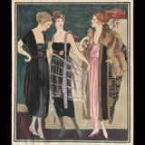 Worth - Trois modèles, dessin de L'hom pour Les Elégances Parisiennes (1918)