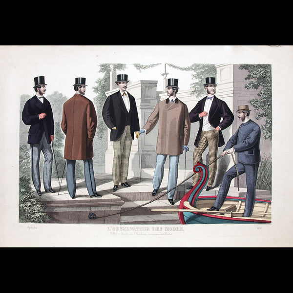 L'Observateur des Modes, gravure de mode masculine, septembre 1870
