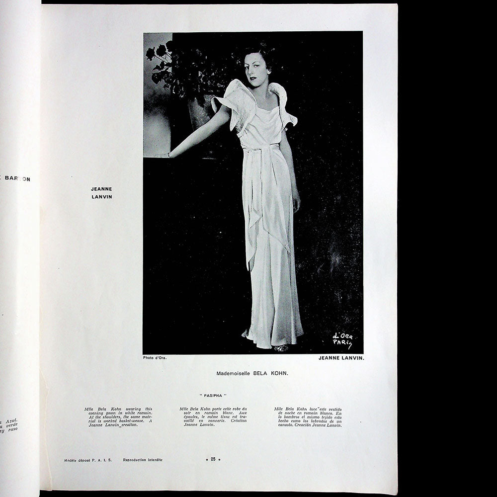 L'Officiel de la mode et de la couture de Paris - janvier 1934