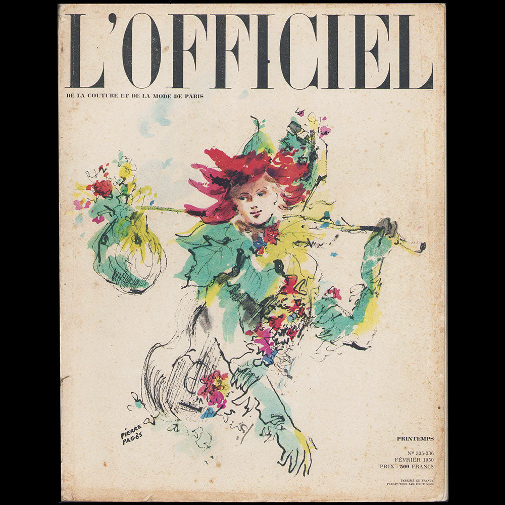 L'Officiel de la mode et de la couture de Paris (février 1950), couverture de Pagès