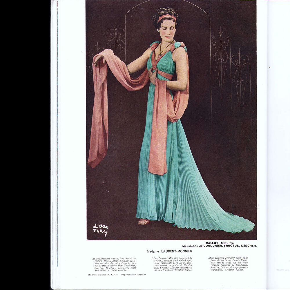 L'Officiel de la Mode et de la Couture de Paris - août 1937