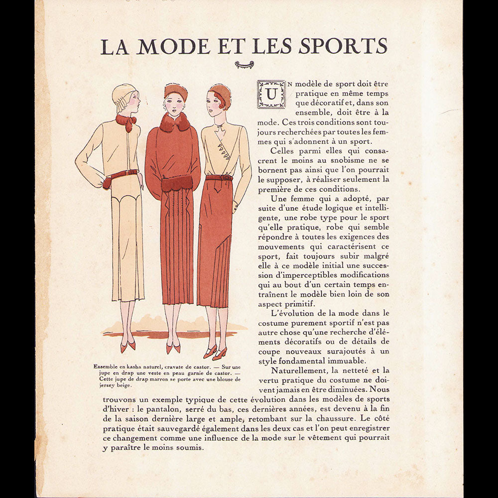 La Mode Sport, Hiver 1930, Réunion de 7 planches