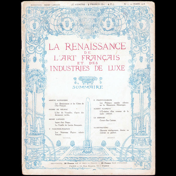 La Renaissance de l'Art Français et des Industries du Luxe (mars 1918)