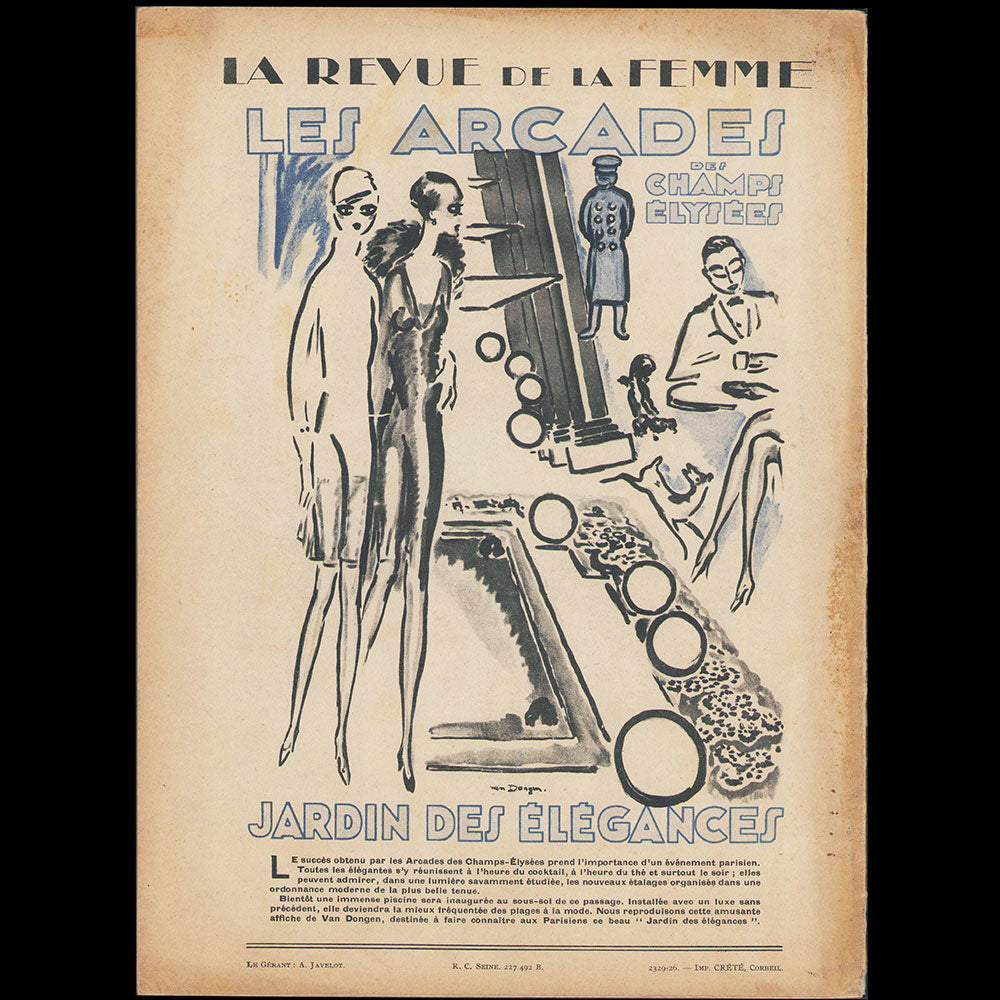 La Revue de la Femme, n°8 (juillet-août 1927), couverture de Bouchène