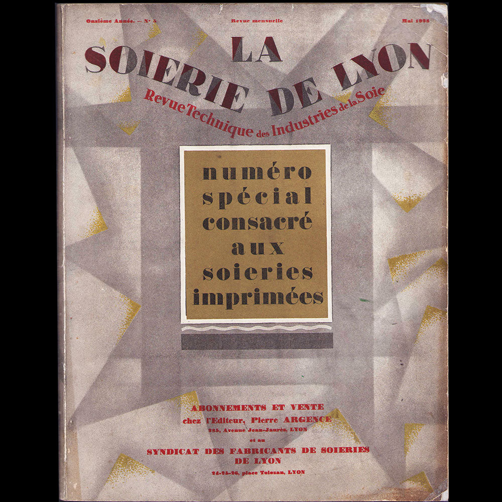 La Soierie de Lyon, mai 1928 - Numéro spécial consacré aux soies imprimées