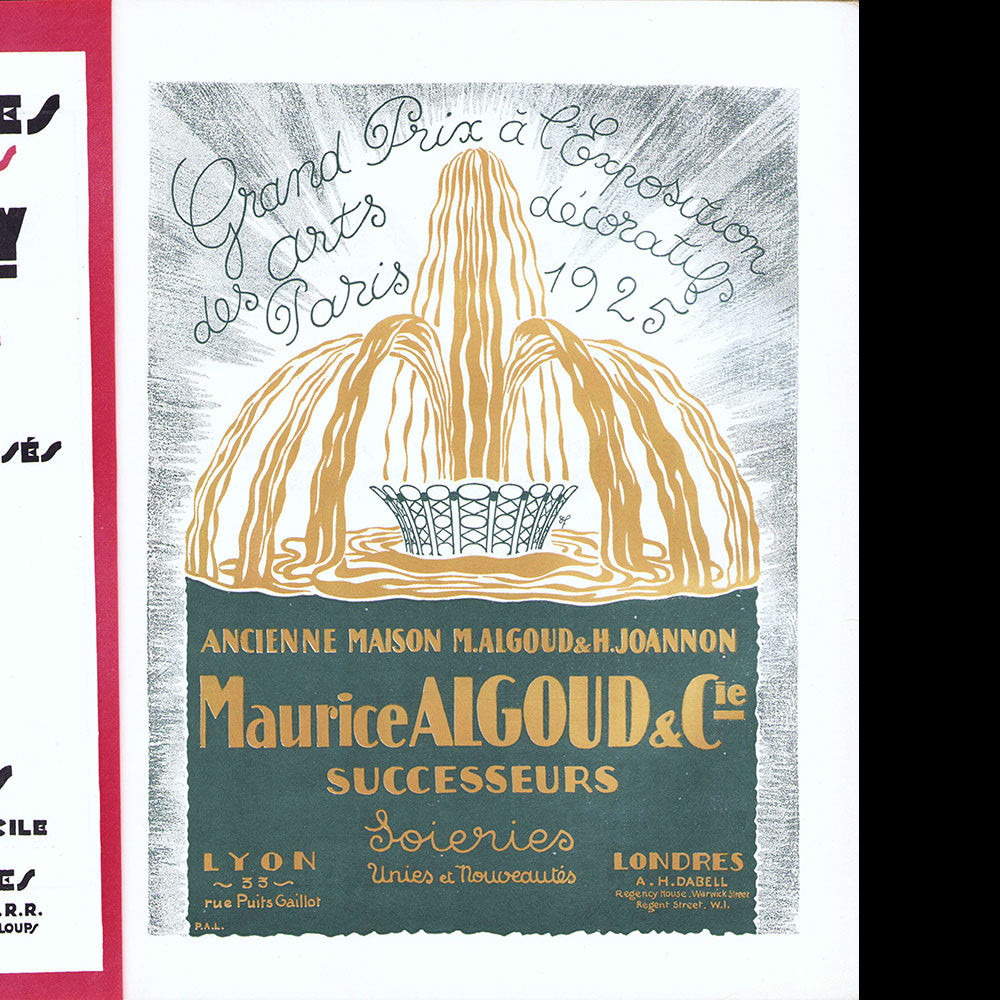 La Soierie de Lyon, mai 1928 - Numéro spécial consacré aux soies imprimées