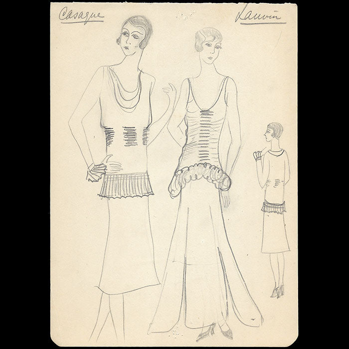 Lanvin - Dessin de la robe Casaque (circa 1925)