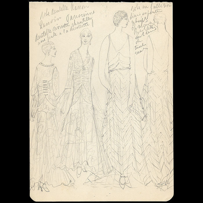 Lanvin - Dessin de la robe Parisienne (circa 1925-1930)