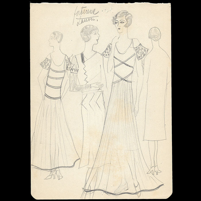 Lanvin - Dessin de la robe Forteresse (1930)