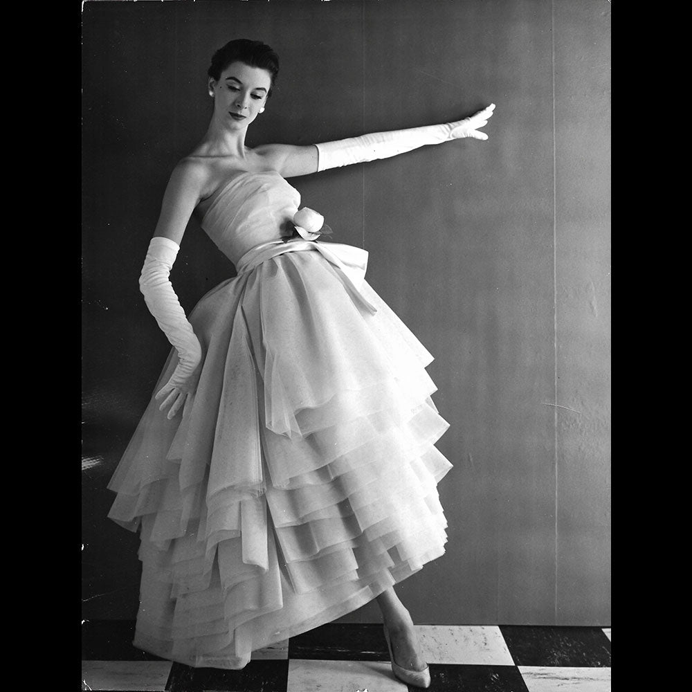 Lanvin - Robe de cocktail Jasmin, tirage de l'agence Hugmat (1957)