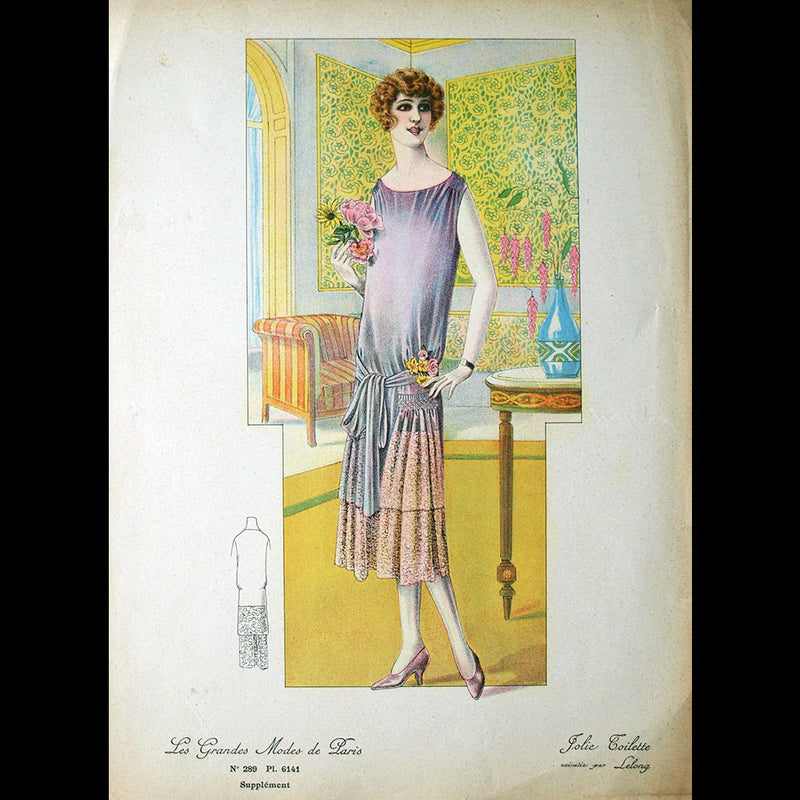 Lelong - Toilette, gravure des Grandes Modes de Paris (circa 1924)