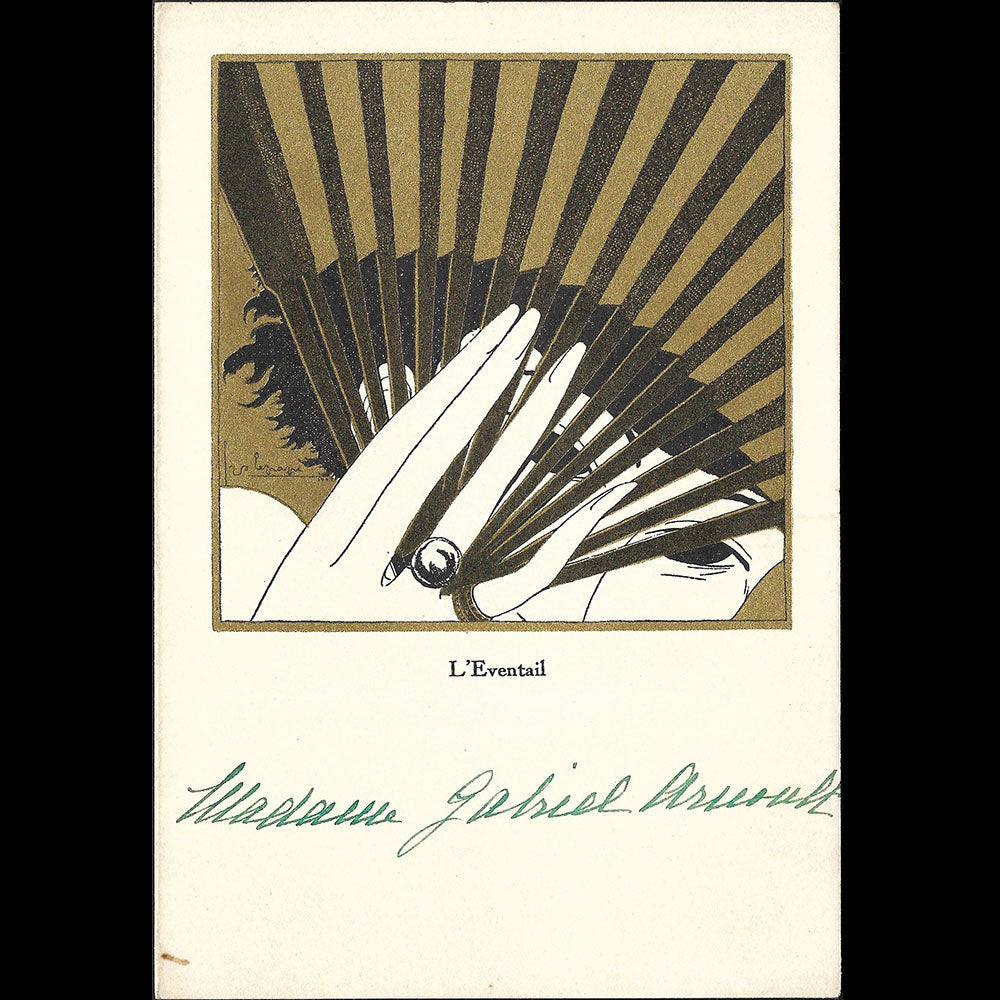 Georges Lepape - Ali Baba, Mabille, L'Eventail, ensemble de menus illustrés (1929)
