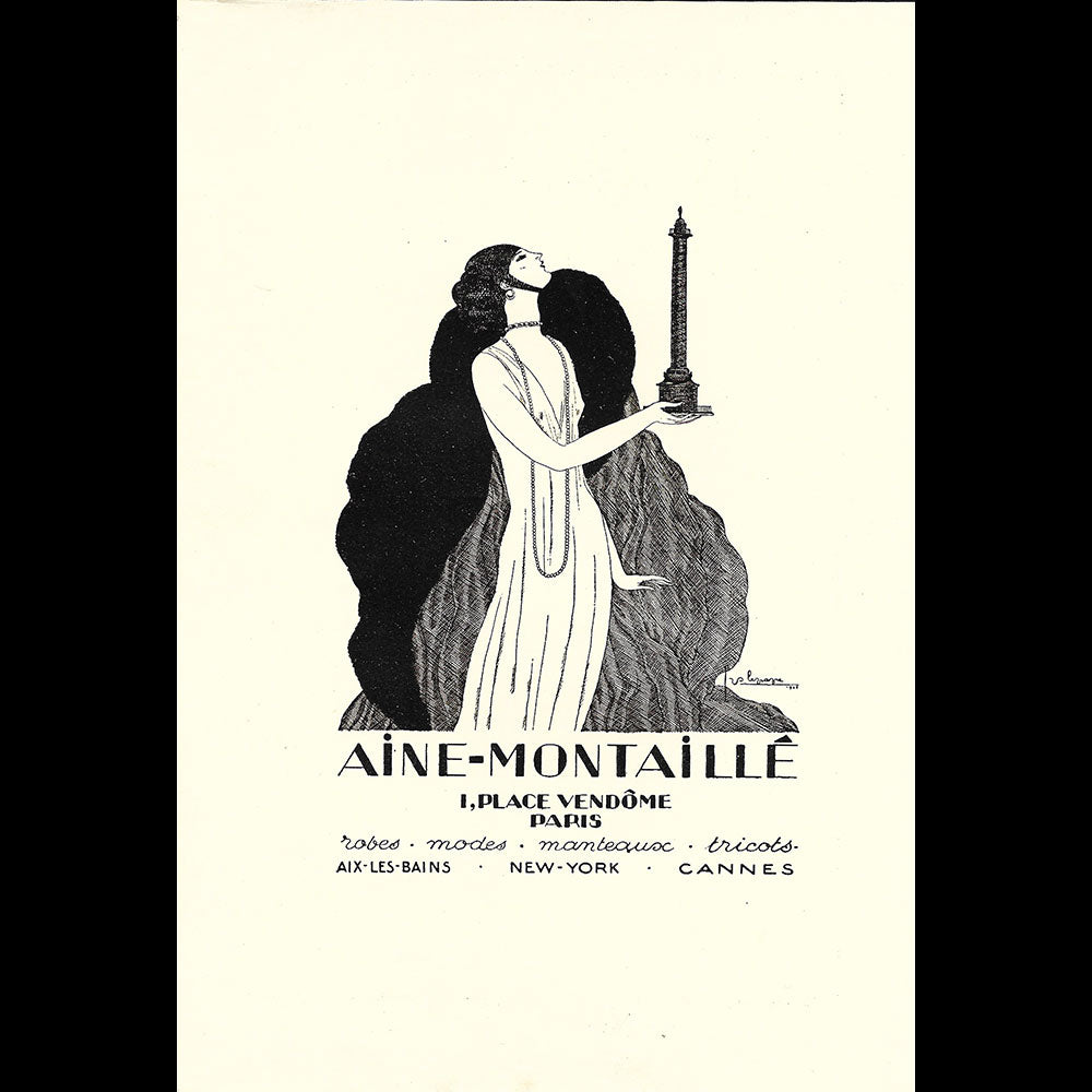 Ainé-Montaille - Encart publicitaire illustré par Georges Lepape (1928)