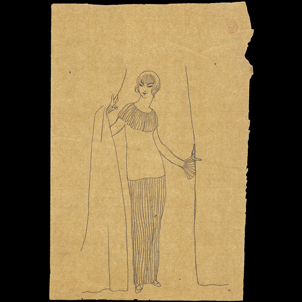 Modes et Manières d'Aujourd'hui - Le Rideau qui s'écarte, dessin de Georges Lepape pour la planche X (1912)
