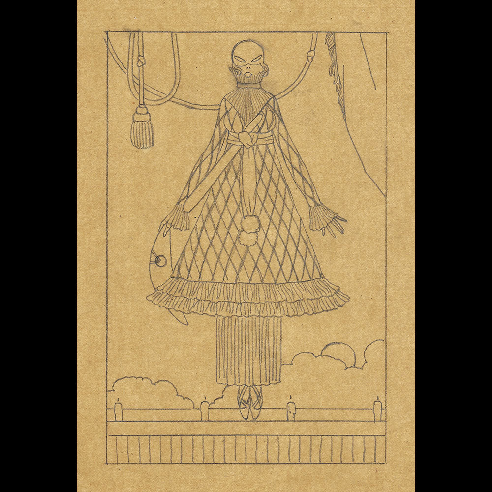Modes et Manières d'Aujourd'hui - Le Travesti, dessin de Georges Lepape pour la planche XII (1912)