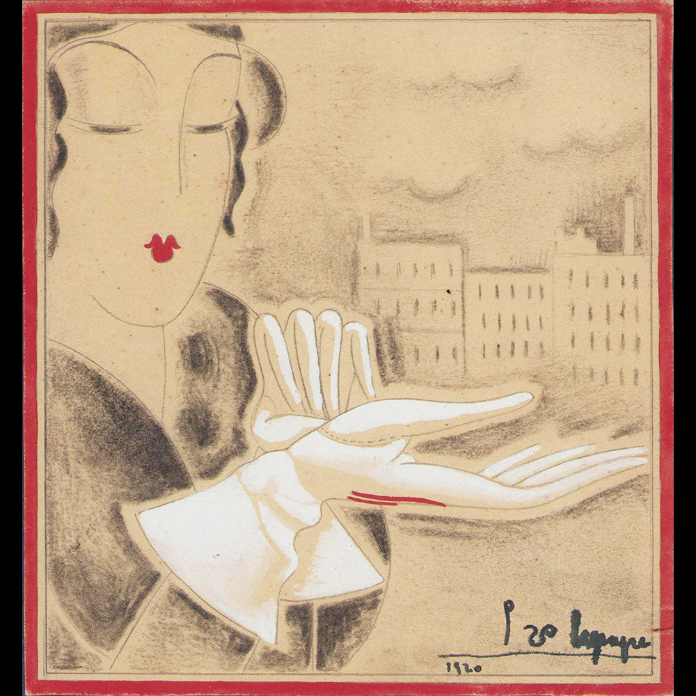 Elégante aux gants, dessin de Georges Lepape (1920)