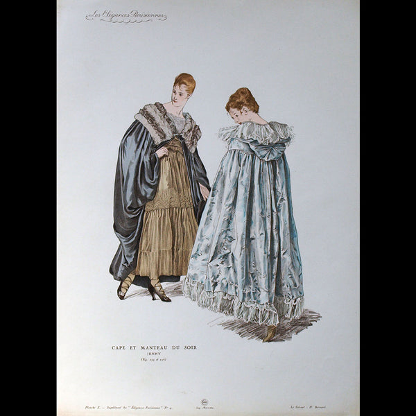 Jenny - Cape et Manteau du soir, gravure des Elégances Parisiennes (1916)