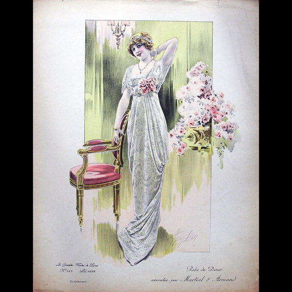 Martial et Armand - Robe de dîner, gravure des Grandes Modes de Paris (1913)