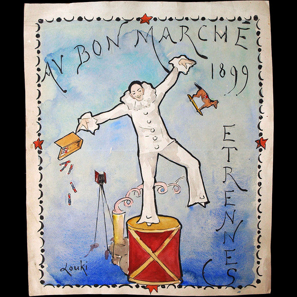 Au Bon Marché - Les étrennes 1899, projet d'affiche ou de couverture par Lucie Corot