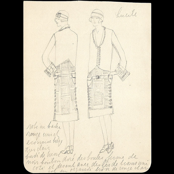 Lucile - Dessin d'une robe (circa 1920s)