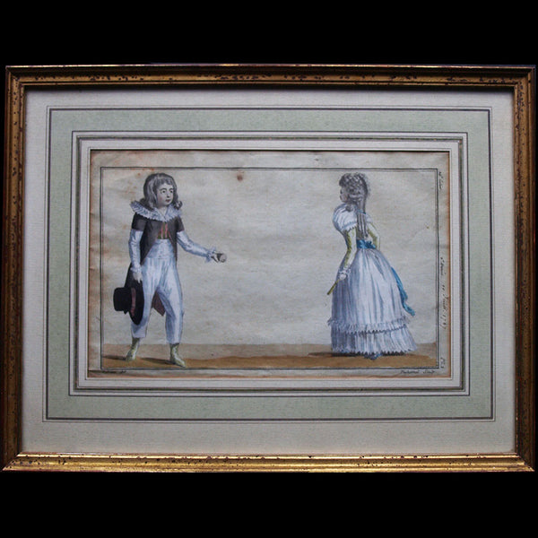 Magasin des Modes Nouvelles Françaises et Anglaises, planche 2, 24ème cahier - Costumes d'enfants (10 juillet 1787)