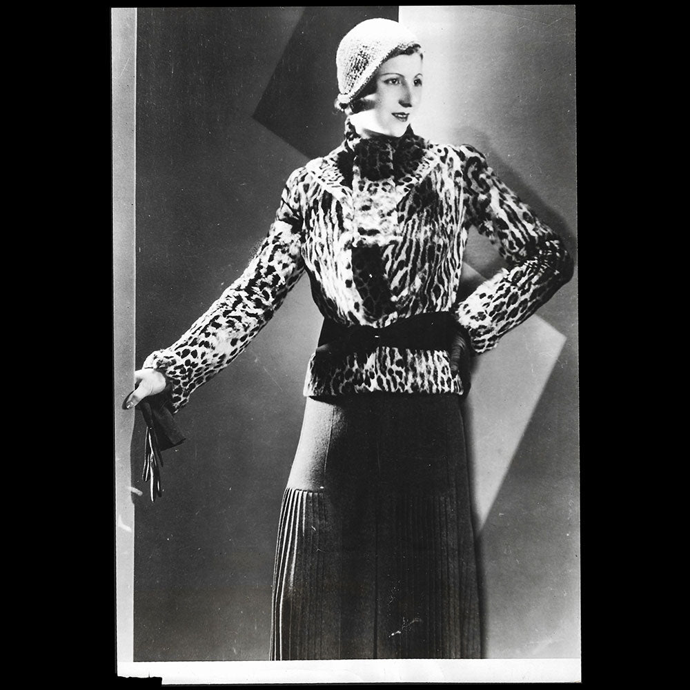 Maggy Rouff - Robe de jersey et veste léopard (1931)
