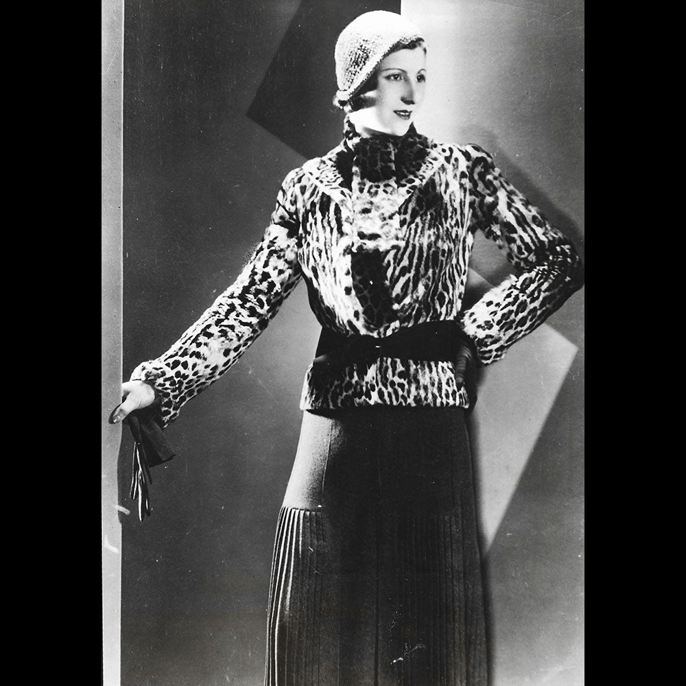 Maggy Rouff - Robe de jersey et veste léopard (1931)