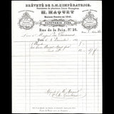 Facture de la Maison Maquet, graveur, 26 rue de la Paix à Paris (1863)