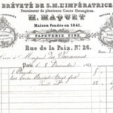 Facture de la Maison Maquet, graveur, 26 rue de la Paix à Paris (1863)