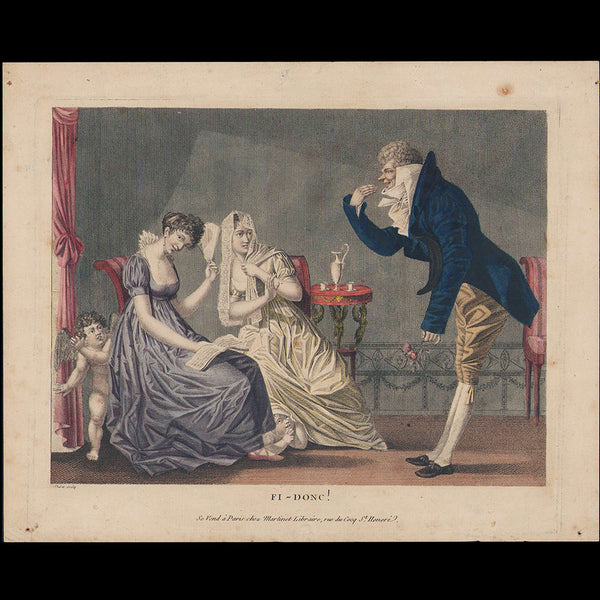 Martinet - Fi-donc!, caricature de la mode des incroyables (circa 1802)