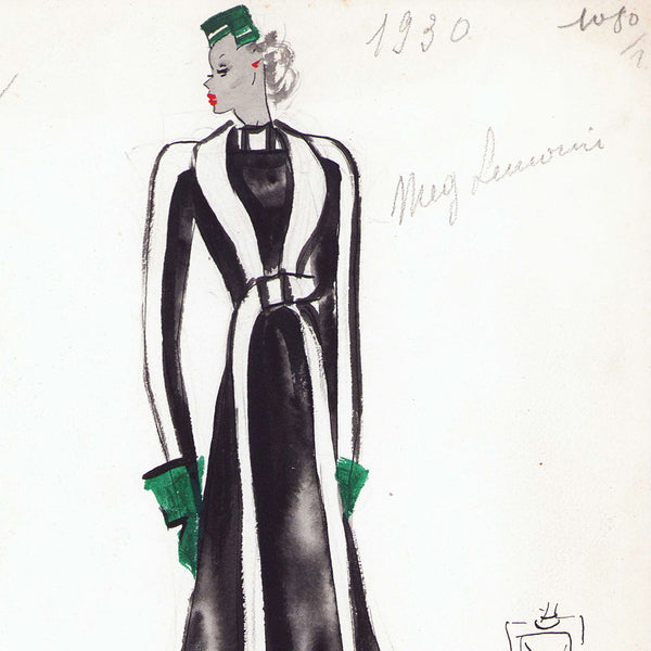 Dessin de la robe Il est charmant pour Meg Lemonnier (1930)