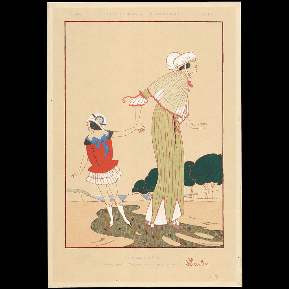 Modes et Manières d'aujourd'hui, par Charles Martin - Planche VII - La Dame et l'Enfant (1913)