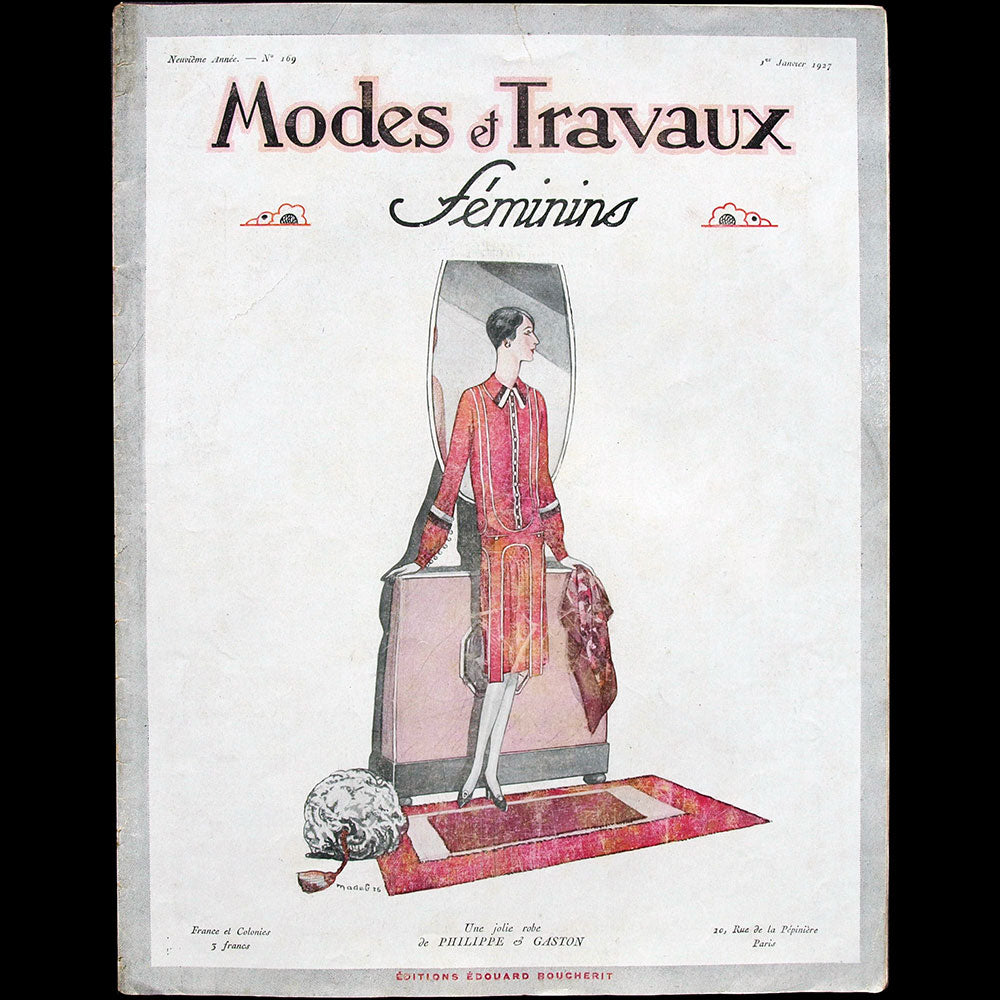 Modes et Travaux, 1er janvier 1927, couverture de Madeb d'un modèle de Philippe et Gaston