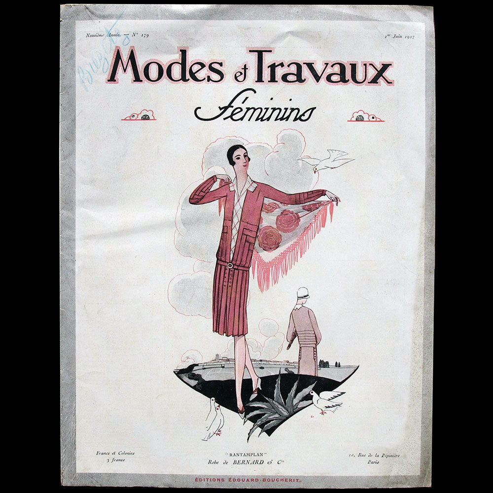 Modes et Travaux, 1er juin 1927, couverture représentant un modèle de Bernard & Cie