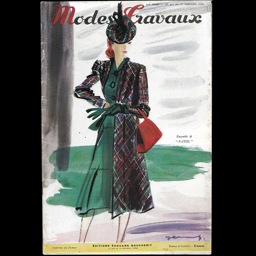 Modes et Travaux, 1er septembre 1939, couverture de Demachy d'un modèle de Jean Patou