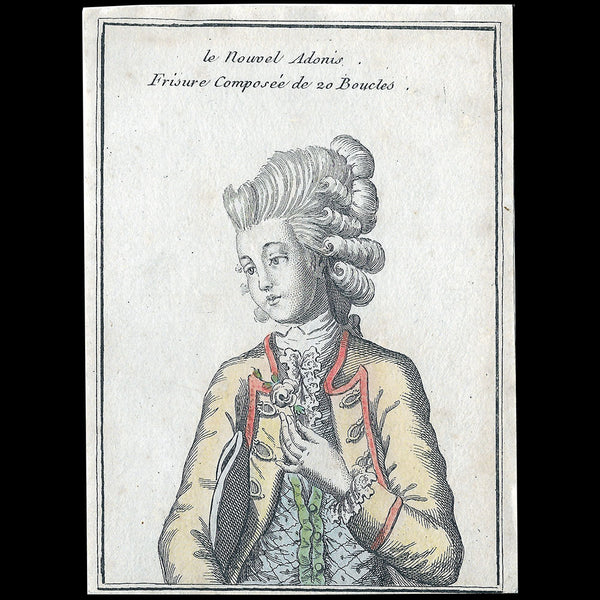 Mondhare - Collection de la Parure des Dames - Le Nouvel Adonis frisure composée de 20 Boucles (circa 1782)