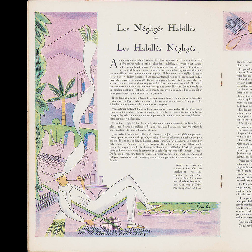 Monsieur, la Mode & les Sports, Revue des élégances masculines, n°62 (1925, septembre)