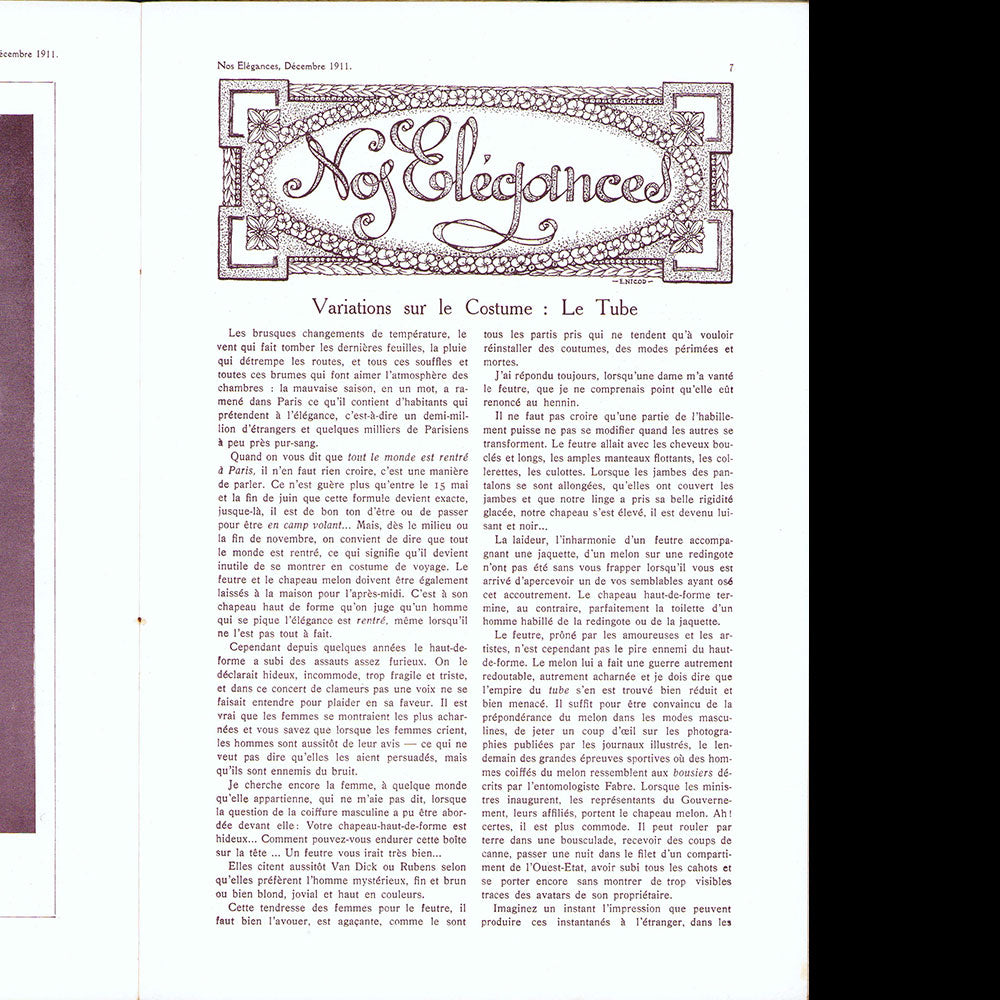 Nos Elégances & la Mode Masculine, n°5 (1911, décembre)