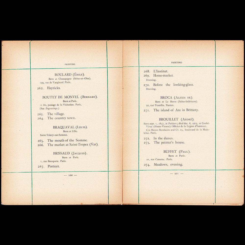 Exposition de San-Francisco - Panama Pacific International Exposition. Catalogue de la section française des Beaux-Arts (1915)