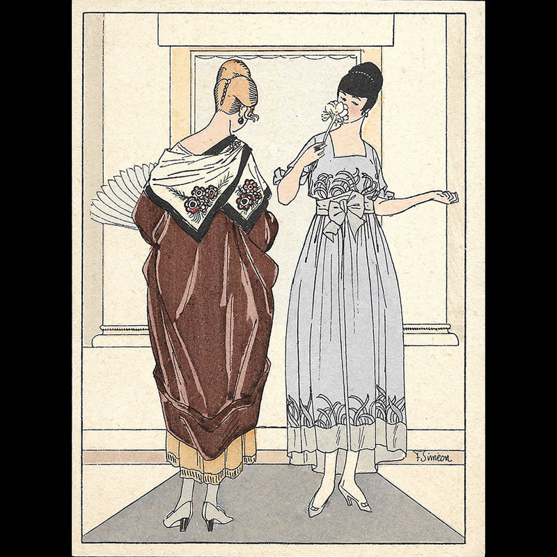 Les Elégances Parisiennes (avril 1917) - Manteau de taffetas et robe de crêpe de Paquin