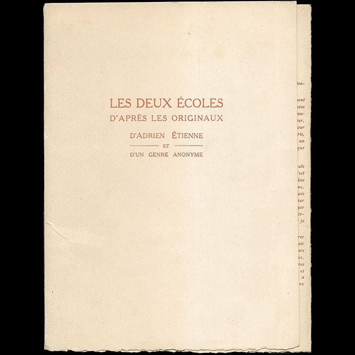 Jean Patou - Les Deux Ecoles, cartes de la maison de couture Parry (circa 1912)