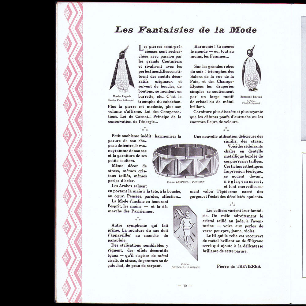 Parures, revues des Industries de la Mode, n°17, décembre 1927