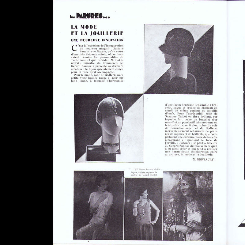 Parures, revues des Industries de la Mode, n°25, 15 juillet 1928