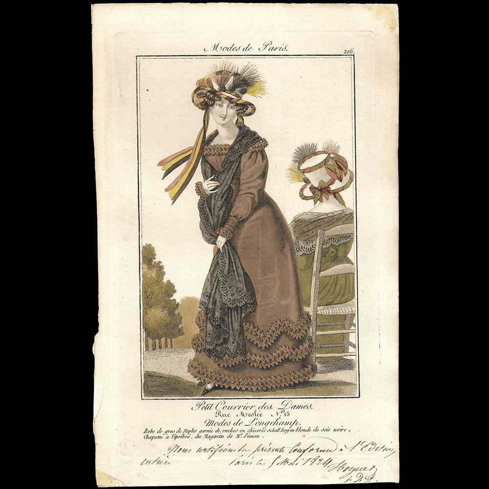Petit Courrier des Dames, planche n°215 annotée par Hoguet (5 mai 1824)