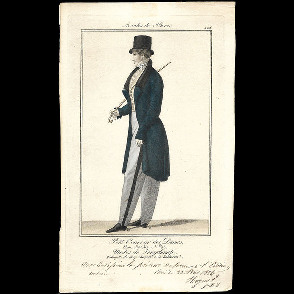 Petit Courrier des Dames, planche n°214 annotée par Hoguet (30 avril 1824)